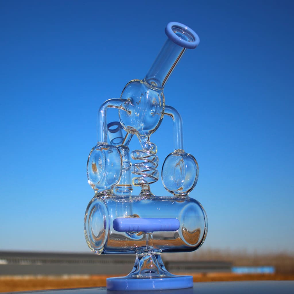 12.5’ Recycler Style Inline Perc Water Pipe W/ Spring Body