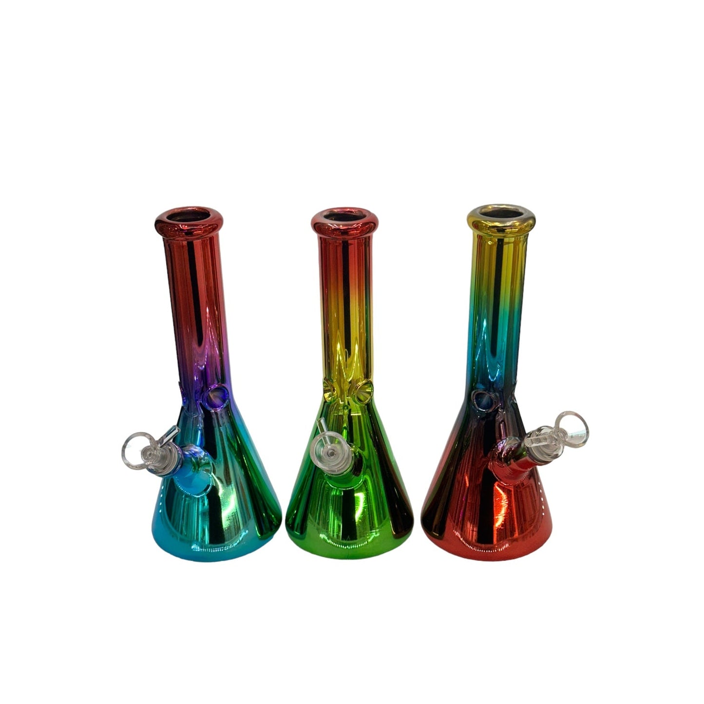 8" Chrome Color Beaker Bong