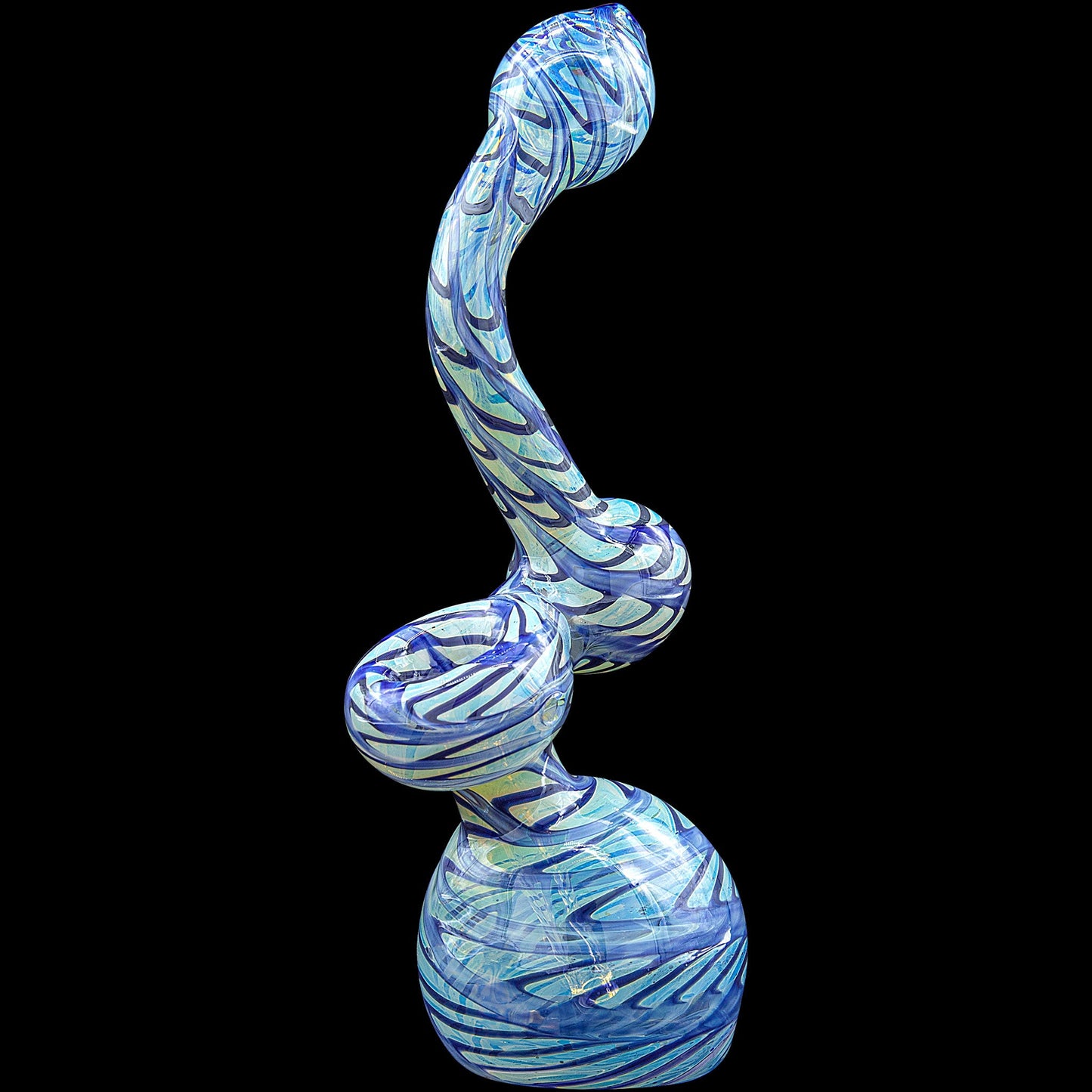 "Bubble Lock" Color Raked Sherlock Bubbler Pipe