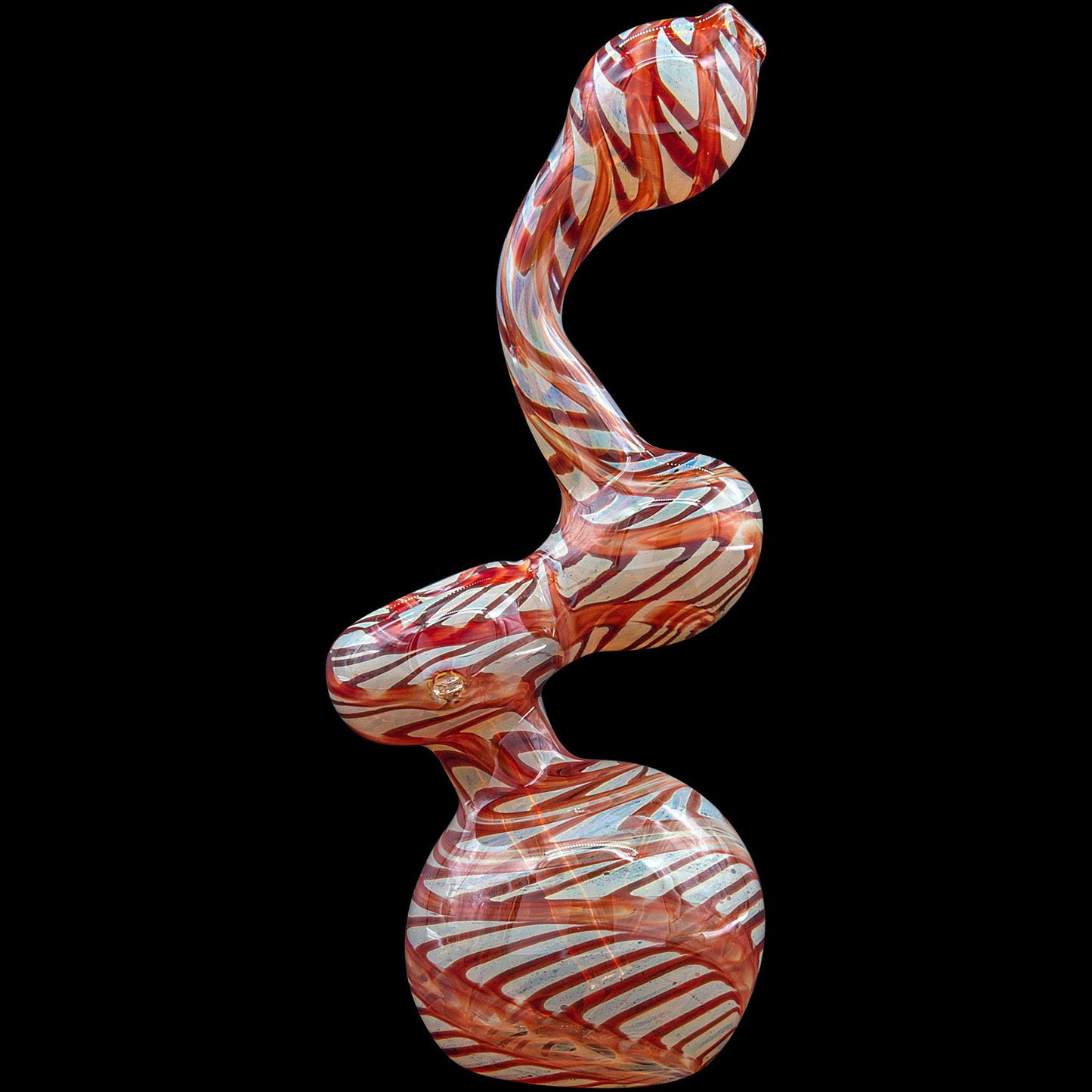 "Bubble Lock" Color Raked Sherlock Bubbler Pipe