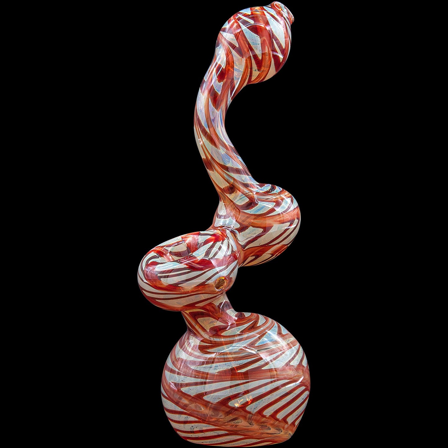 "Bubble Lock" Color Raked Sherlock Bubbler Pipe