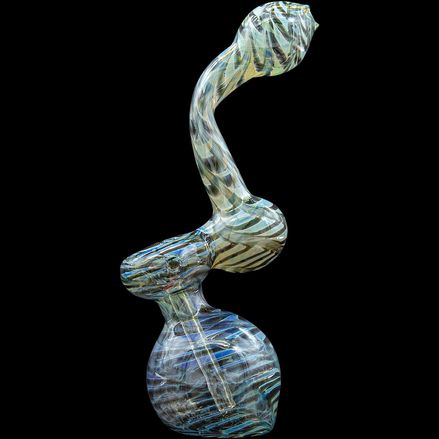 "Bubble Lock" Color Raked Sherlock Bubbler Pipe