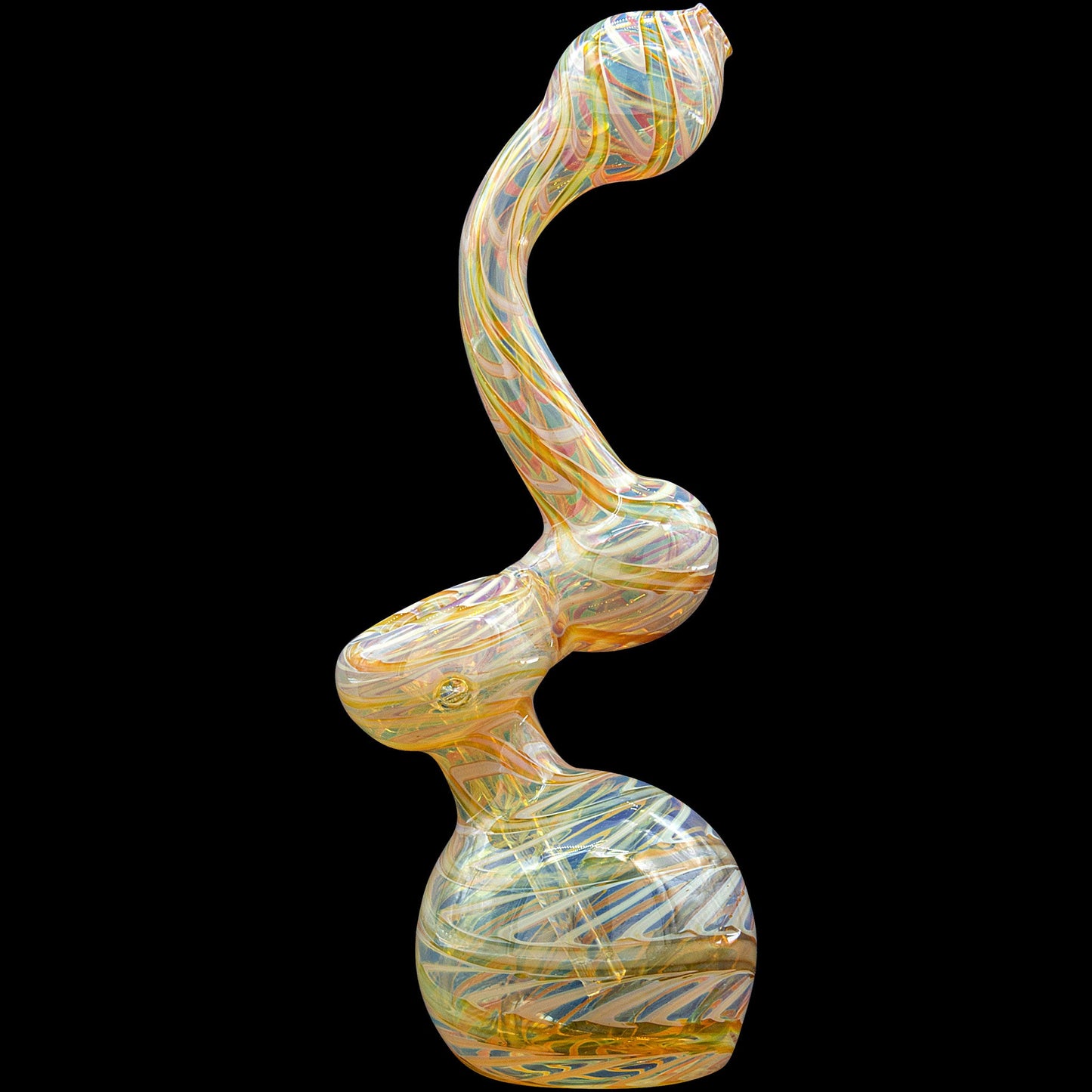 "Bubble Lock" Color Raked Sherlock Bubbler Pipe