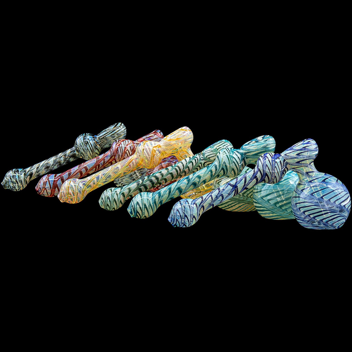 "Full Rake" Fumed Hammer Bubbler Pipe (Various Colors)