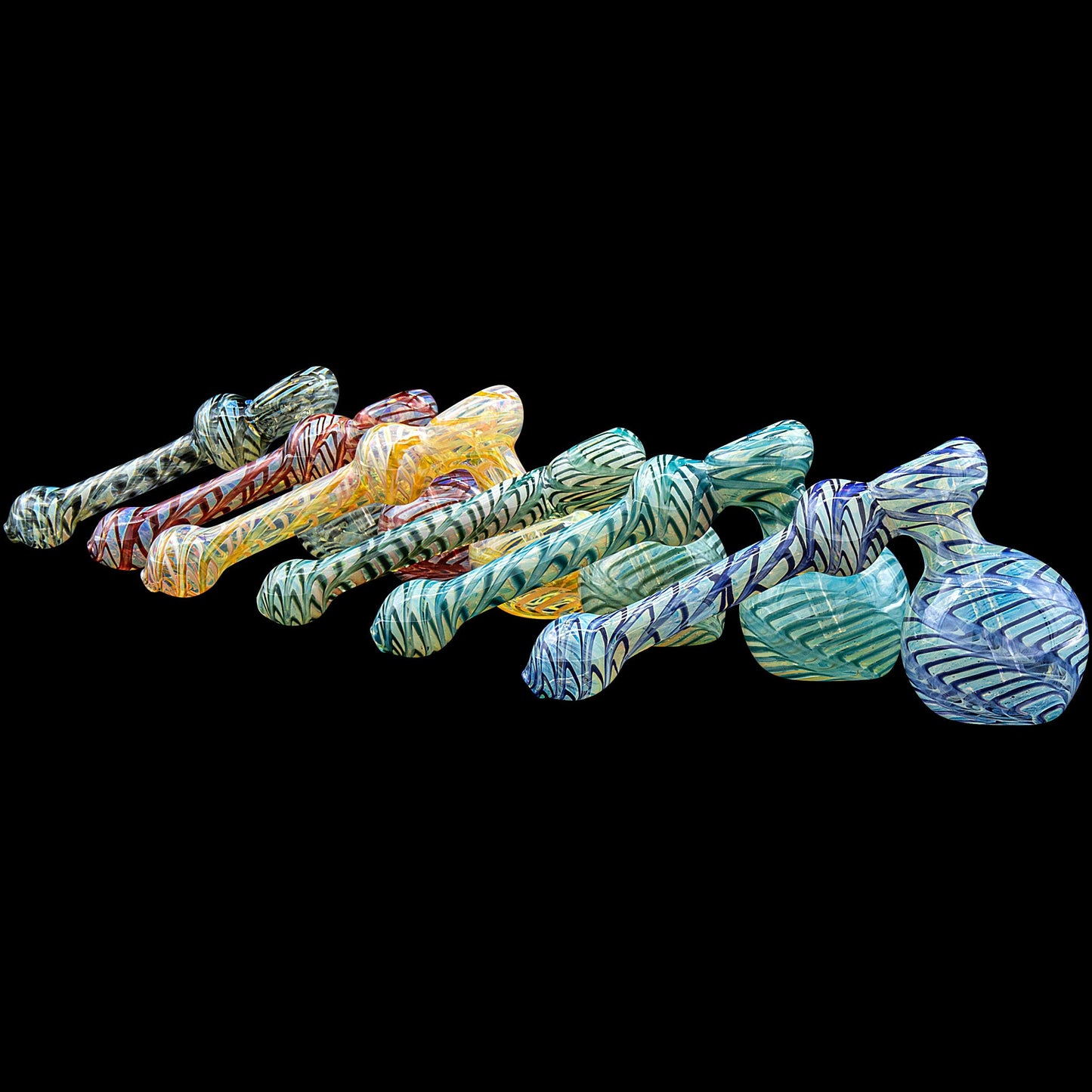 "Full Rake" Fumed Hammer Bubbler Pipe (Various Colors)