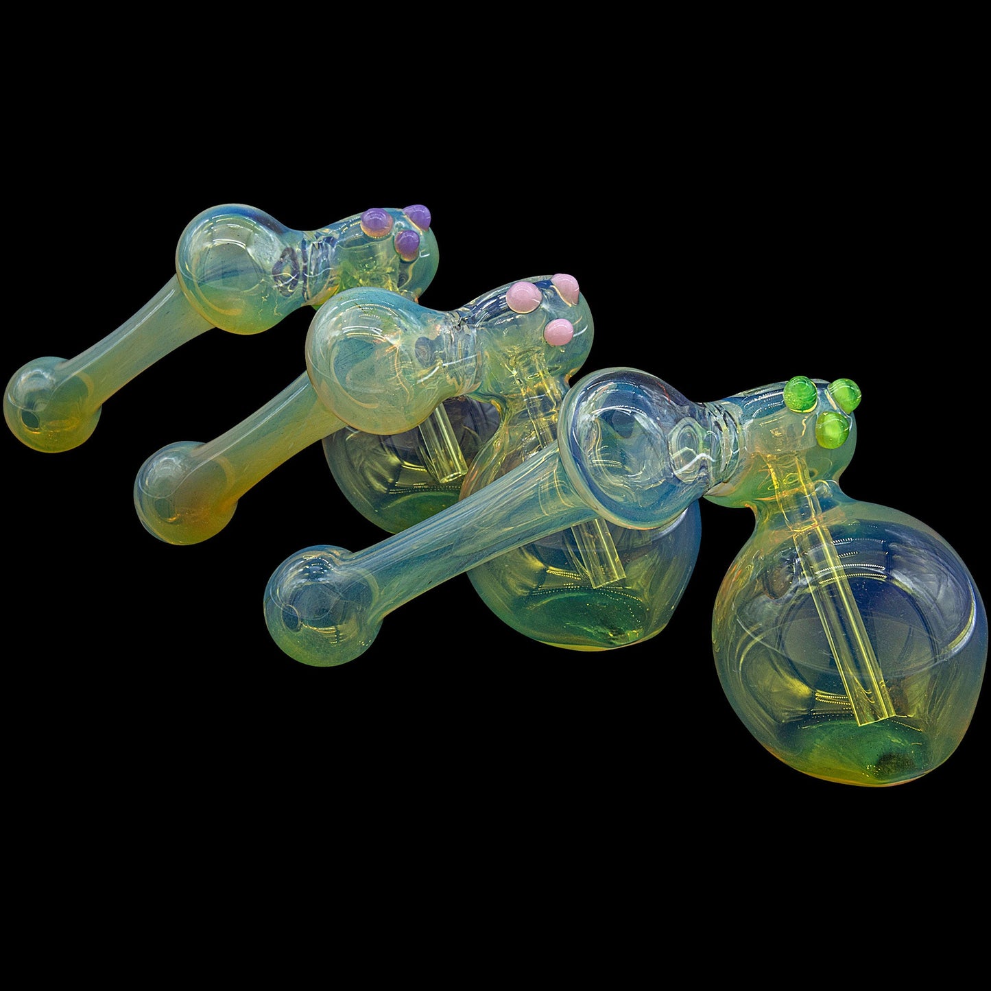 "Silver Sidecar" Fumed Hammer Sidecar Pipe (Various Colors)