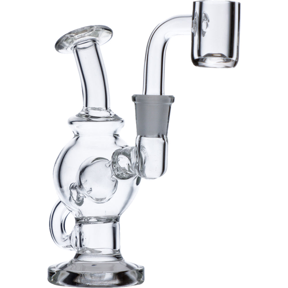 Bent Neck Water Pipe w/Quartz Mini-Clear-5in(RCL-S-J01)