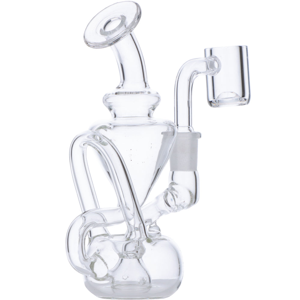 Dab Rig Water Pipe Mini w/Quartz-Clear-5in(RCL-S-J05)