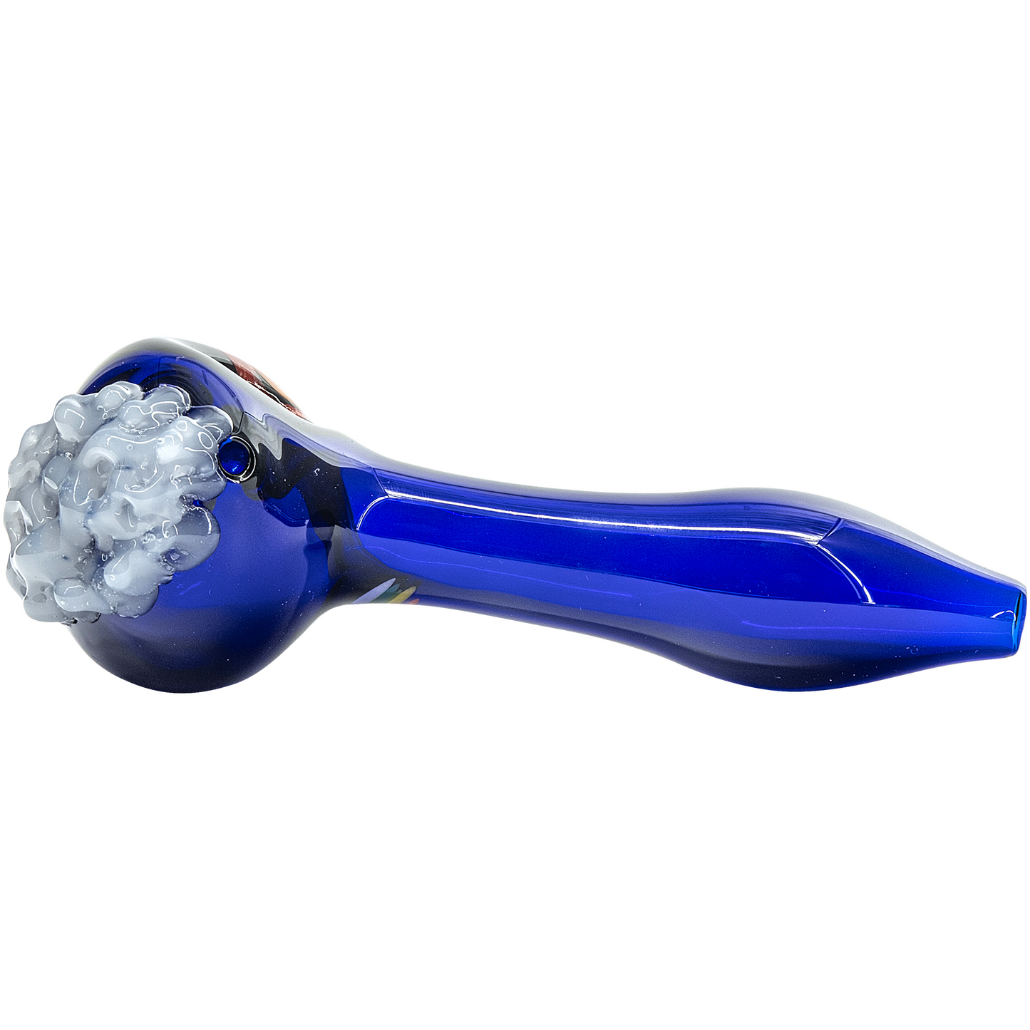 "Rainbows n Clouds" Cobalt Blue Glass Pipe