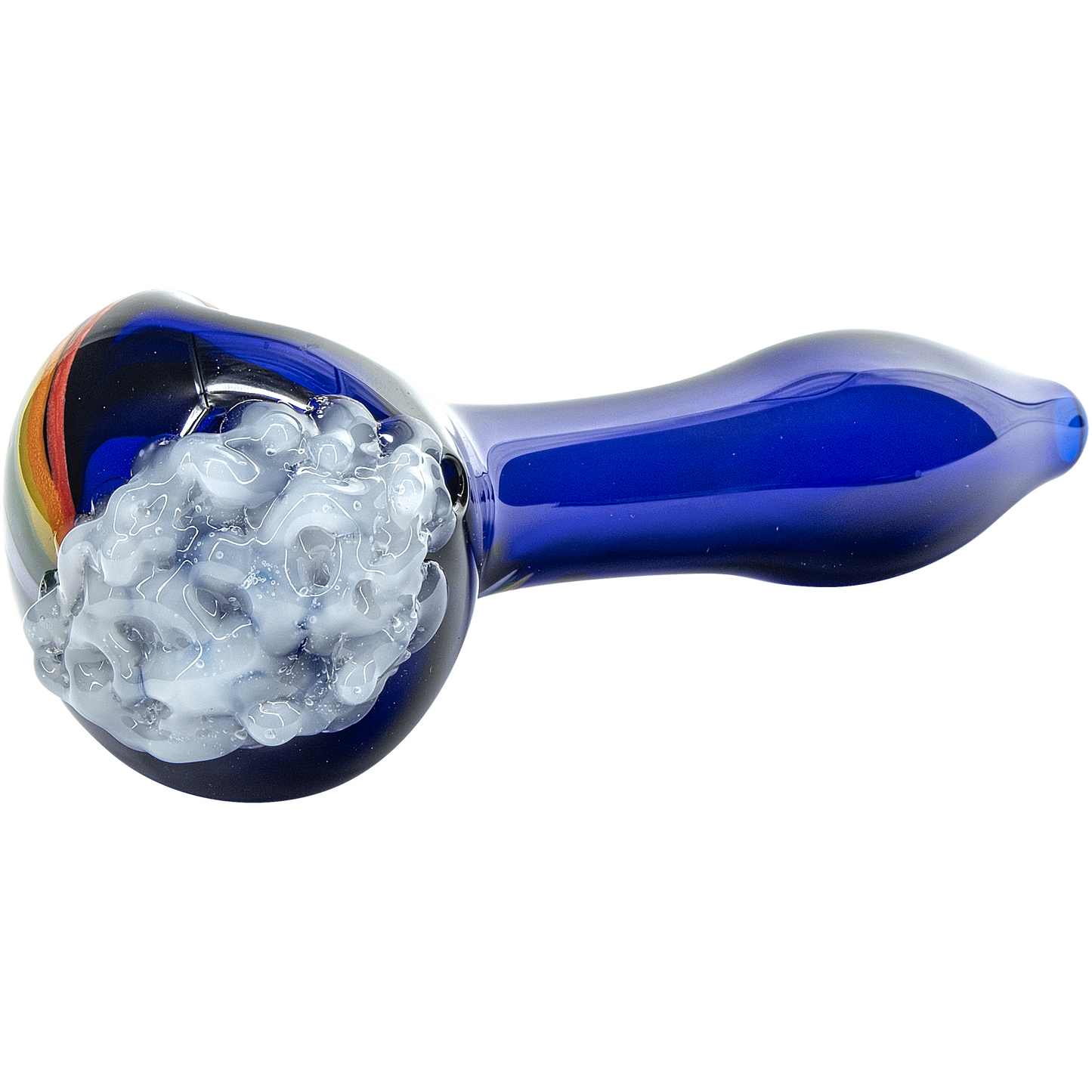 "Rainbows n Clouds" Cobalt Blue Glass Pipe