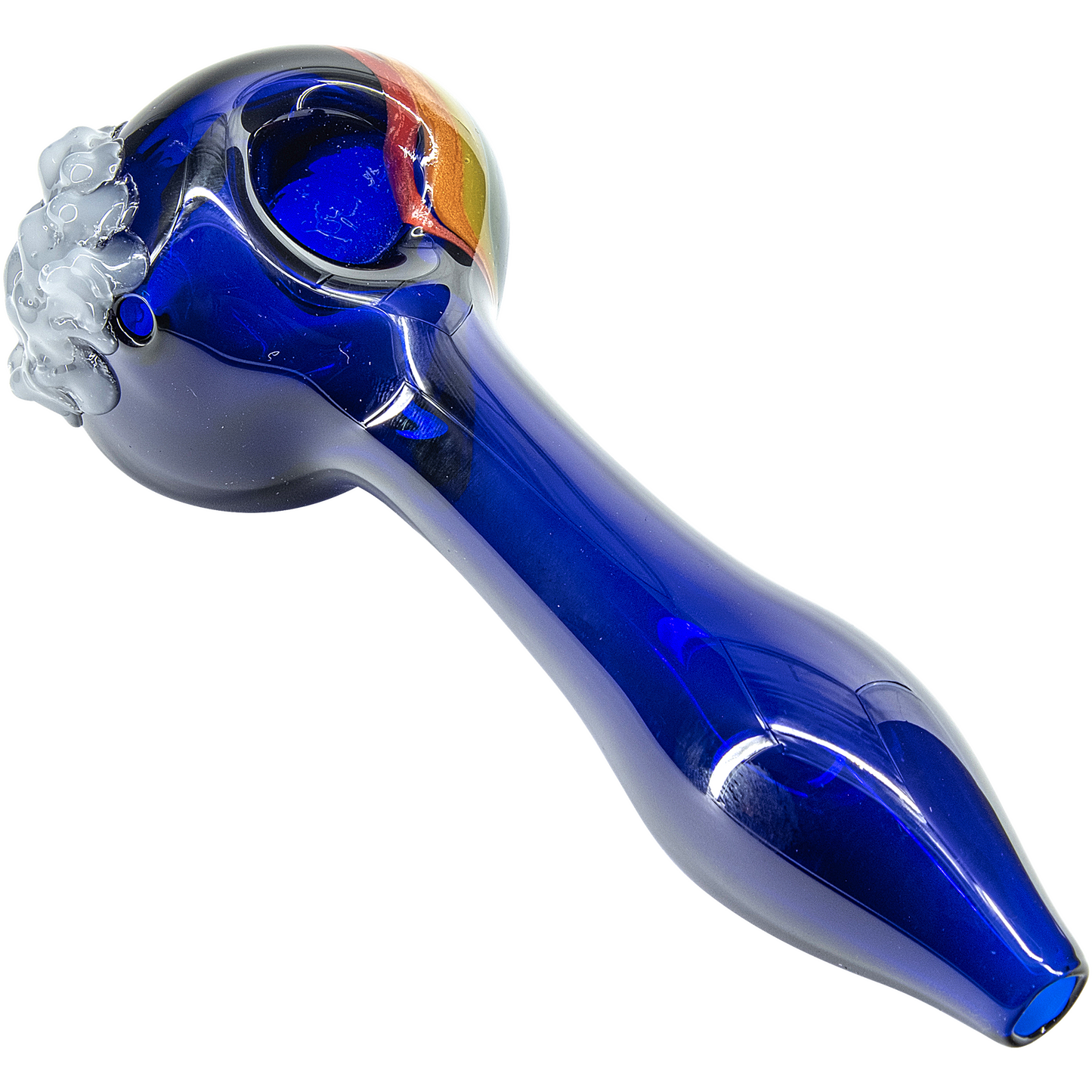 "Rainbows n Clouds" Cobalt Blue Glass Pipe