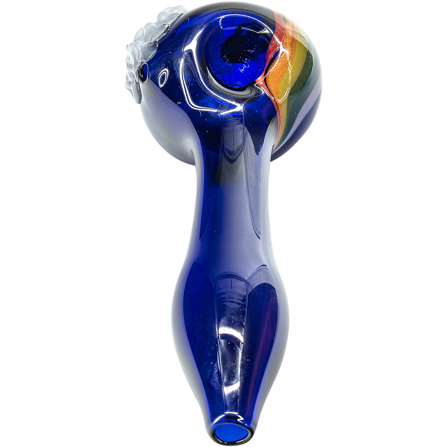 "Rainbows n Clouds" Cobalt Blue Glass Pipe