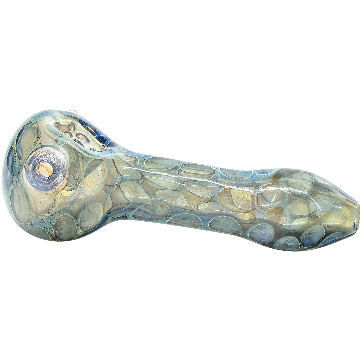 "Speckeled Moon" Silver Fumed Cobalt Spoon Pipe