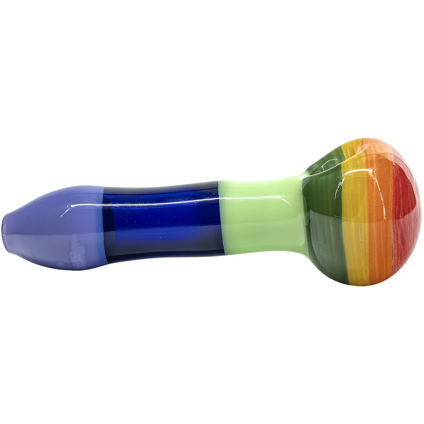 "Hard Candy" Rainbow Colored Spoon Glass Pipe