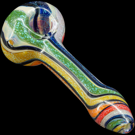 Rainbow Dichroic Glass Spoon Pipe