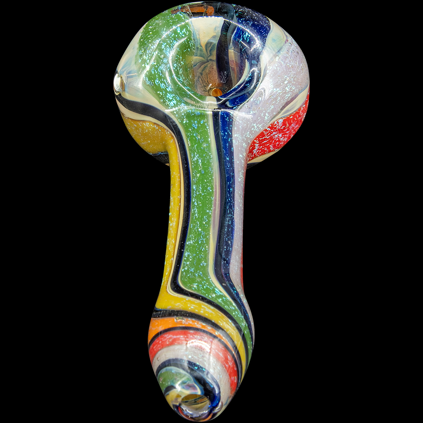 Rainbow Dichroic Glass Spoon Pipe