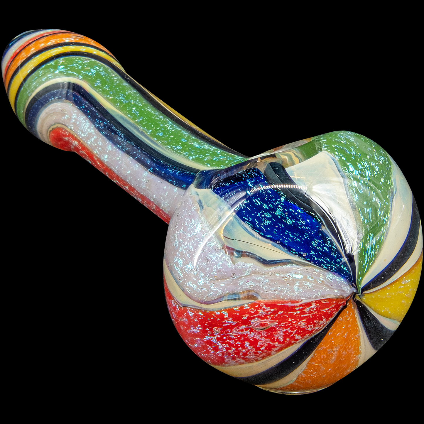 Rainbow Dichroic Glass Spoon Pipe