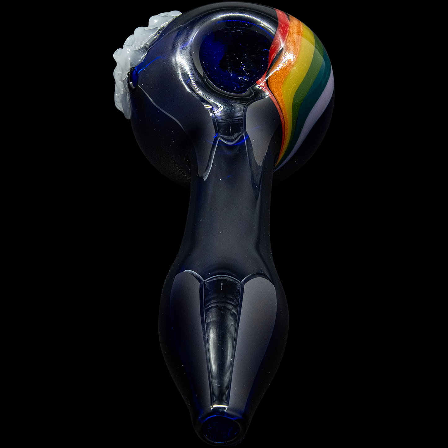 "Rainbows n Clouds" Cobalt Blue Glass Pipe