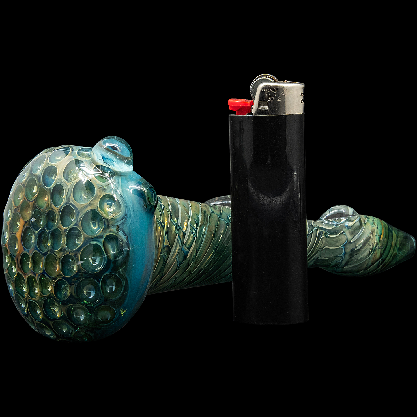 The "Abyss" Oil-Drop Honeycomb Head Glass Spoon Pipes