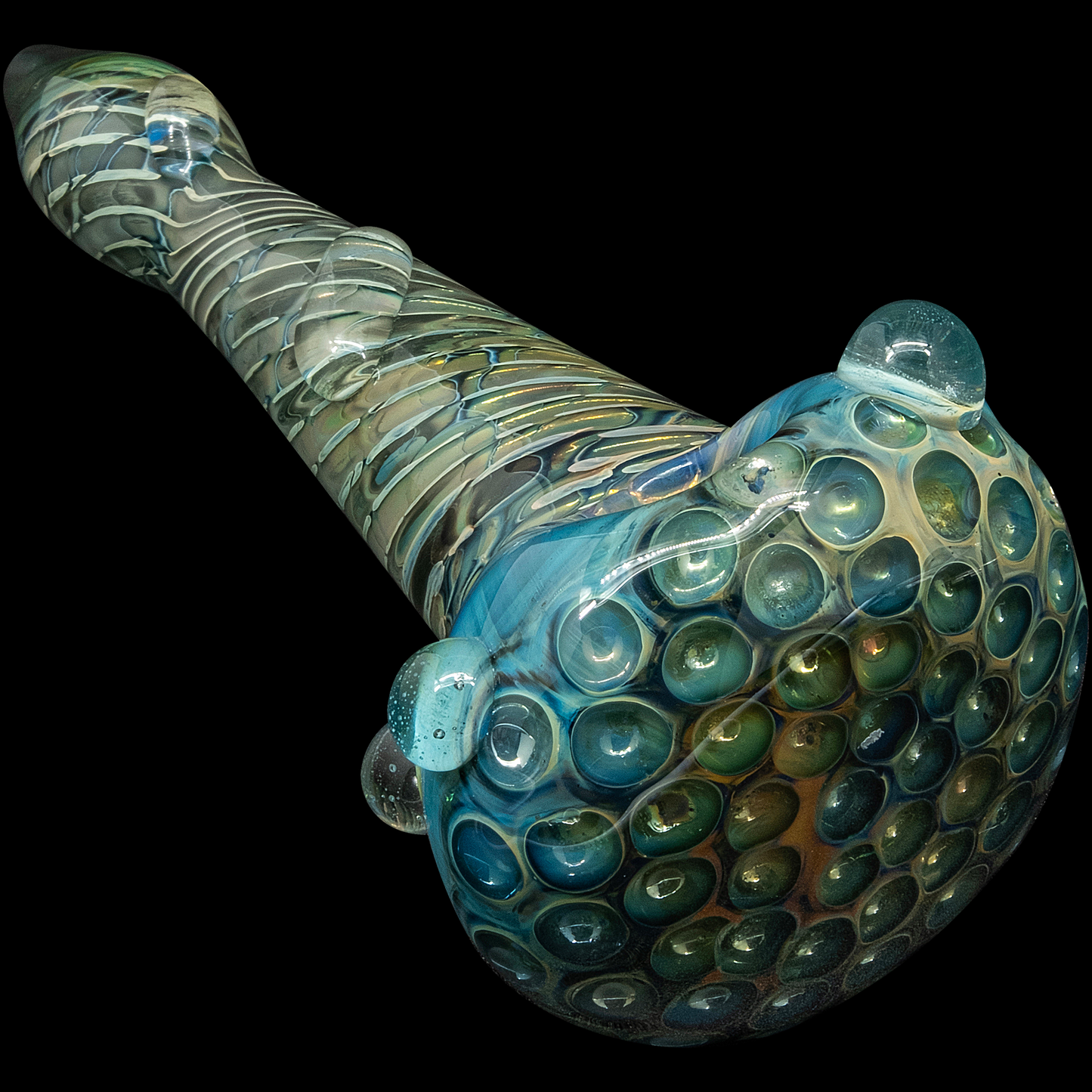 The "Abyss" Oil-Drop Honeycomb Head Glass Spoon Pipes