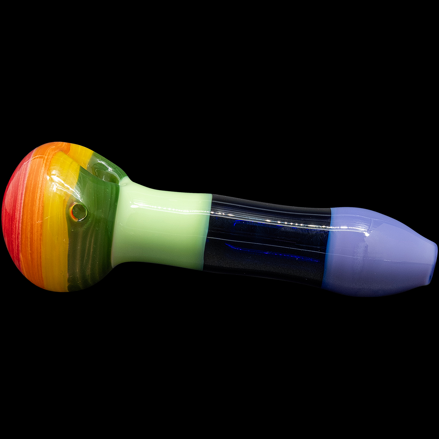 "Hard Candy" Rainbow Colored Spoon Glass Pipe