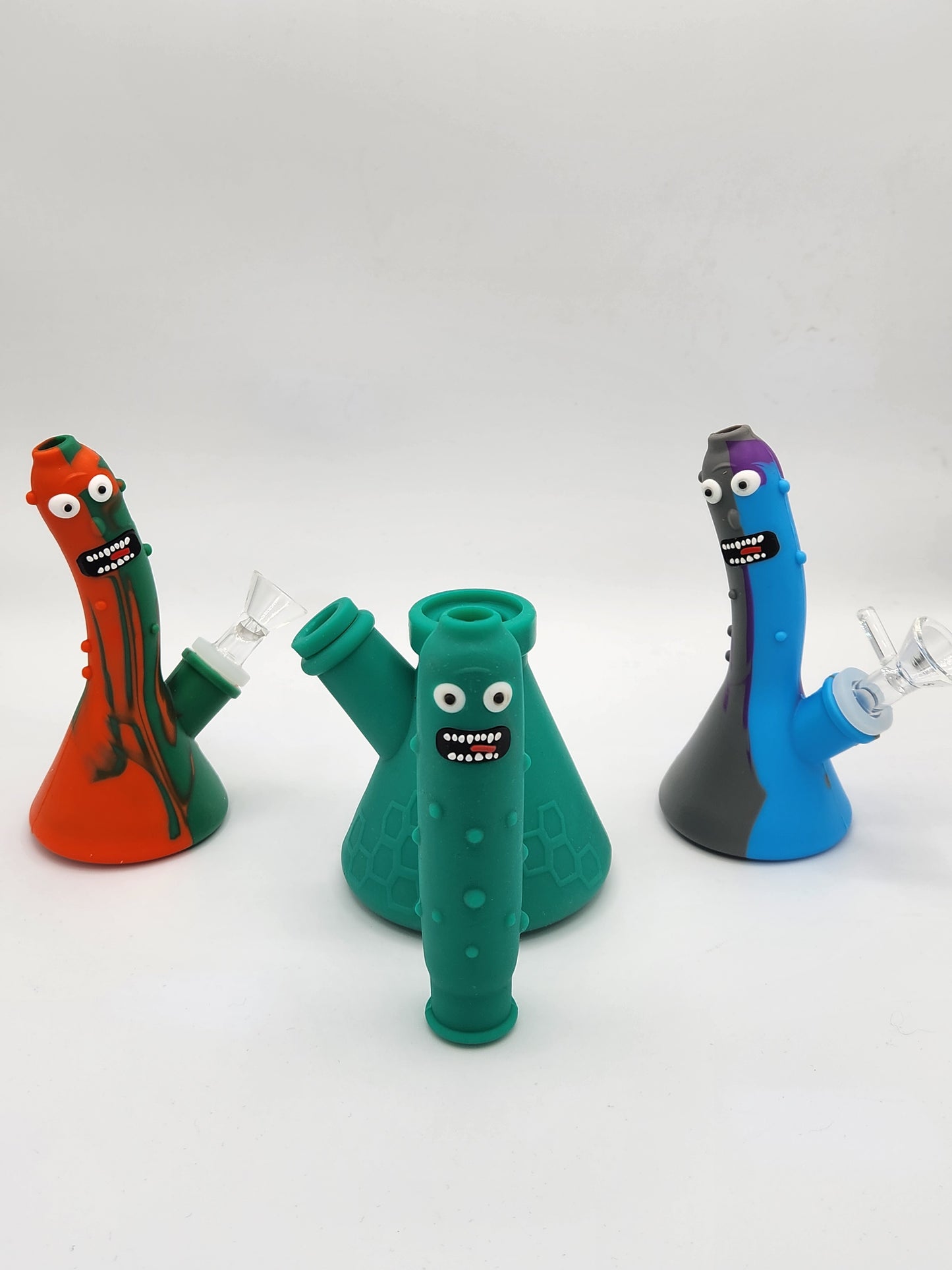 Pickle Rick Silicon Water Pipe