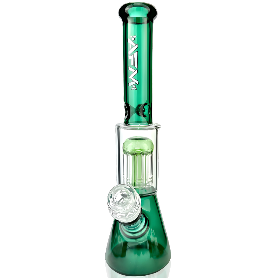 10" AFM Glass Tree Perc Color Glass Mini Beaker Bong