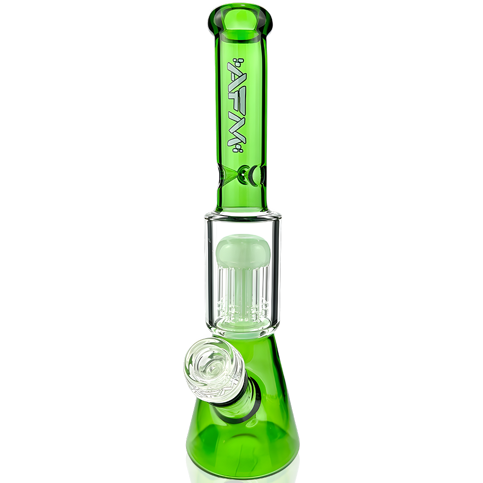 10" AFM Glass Tree Perc Color Glass Mini Beaker Bong