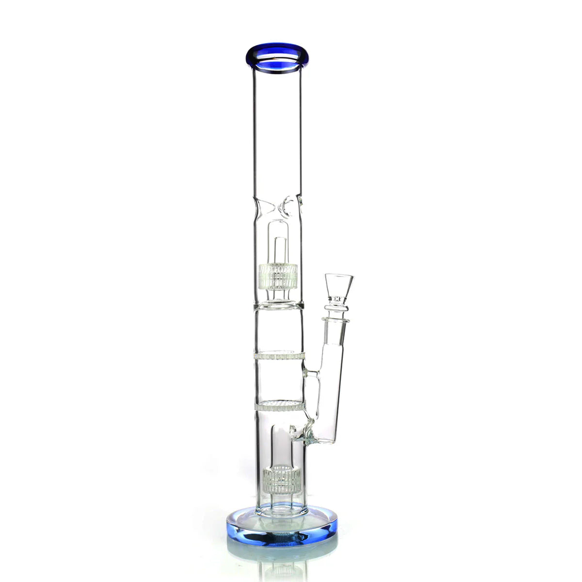 18 Inch Straight Tube Bong w/ Double Matrix & Double Honeycomb Percs