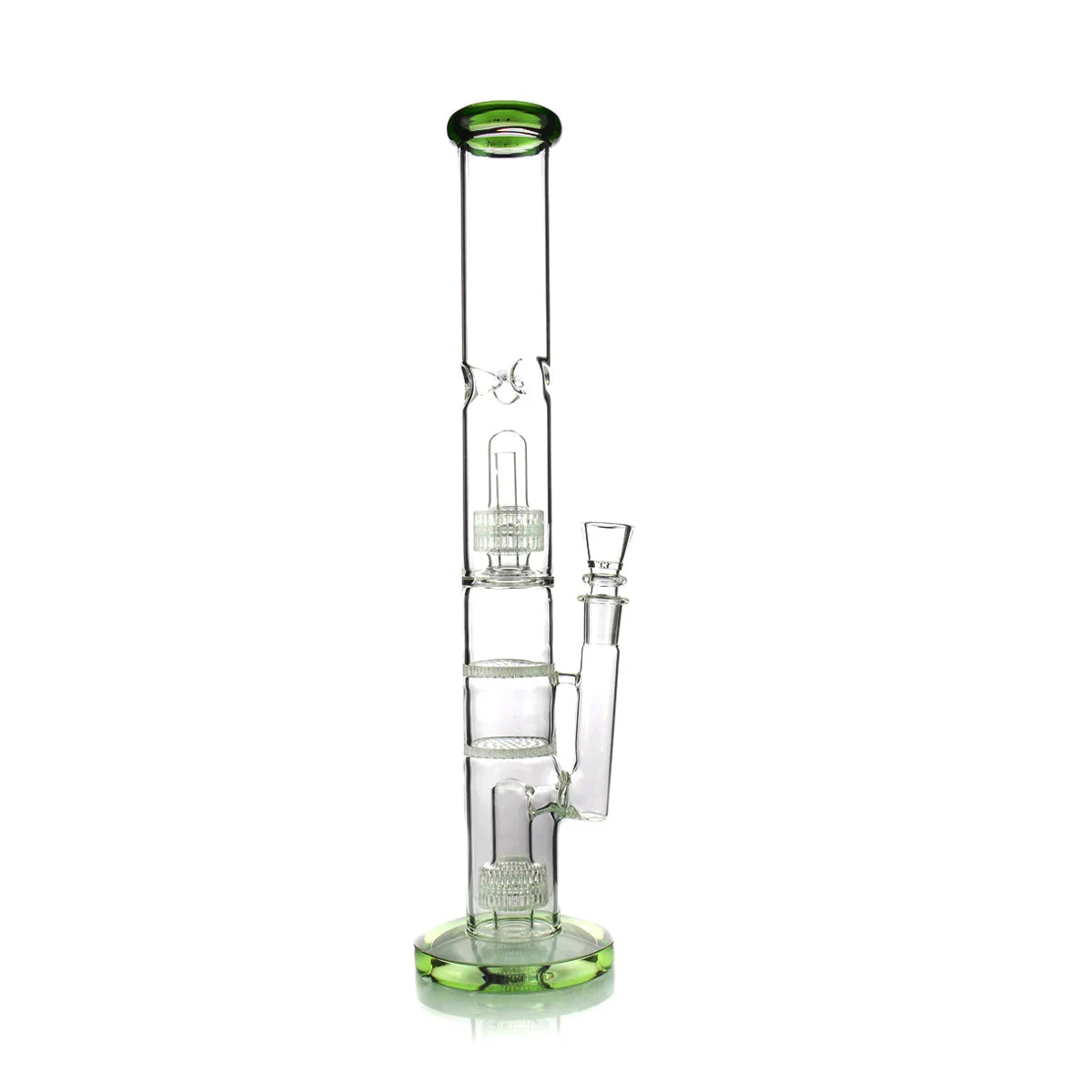 18 Inch Straight Tube Bong w/ Double Matrix & Double Honeycomb Percs