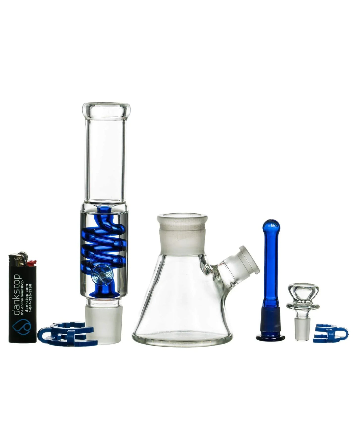 1Stop Glass 12" Freezable Glycerin Coil Beaker Bong