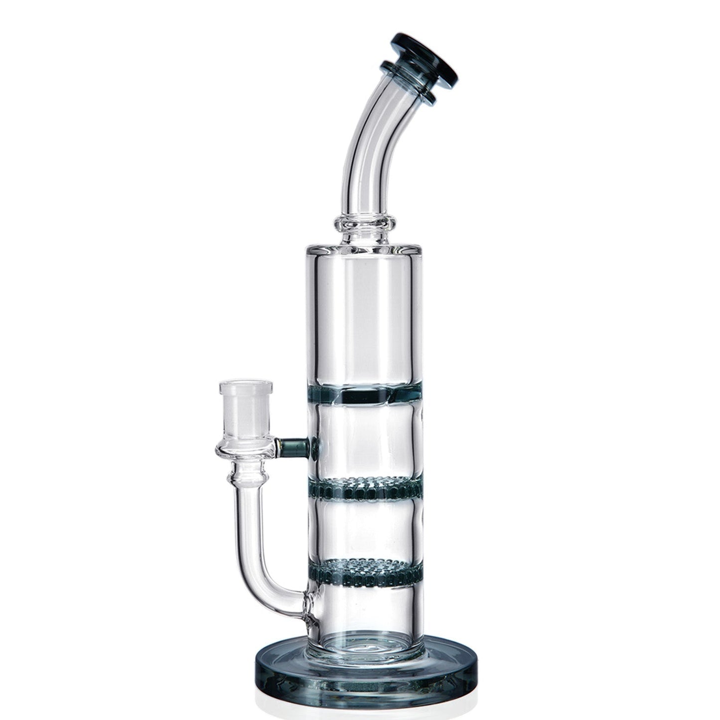 1Stop Glass 11" Triple Perc Bong - Double Honey Comb Percs + a Turbine Perc