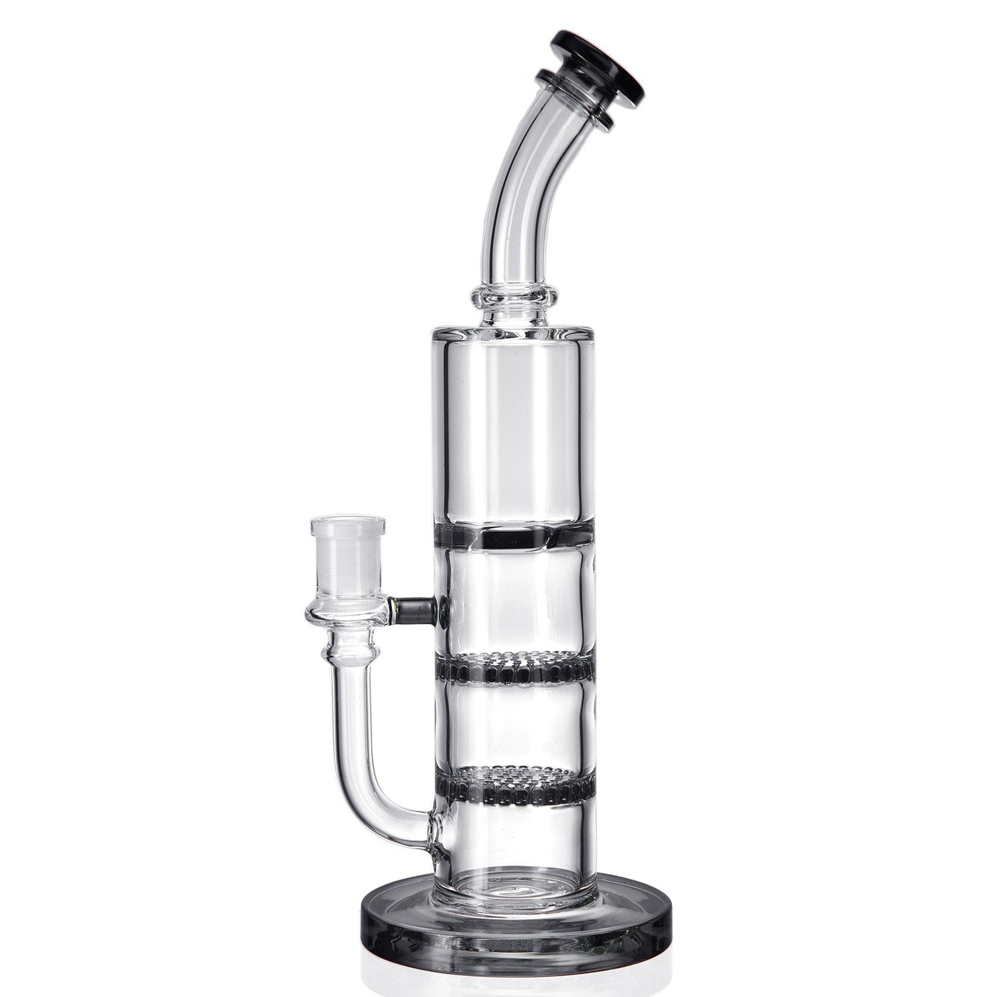 1Stop Glass 11" Triple Perc Bong - Double Honey Comb Percs + a Turbine Perc