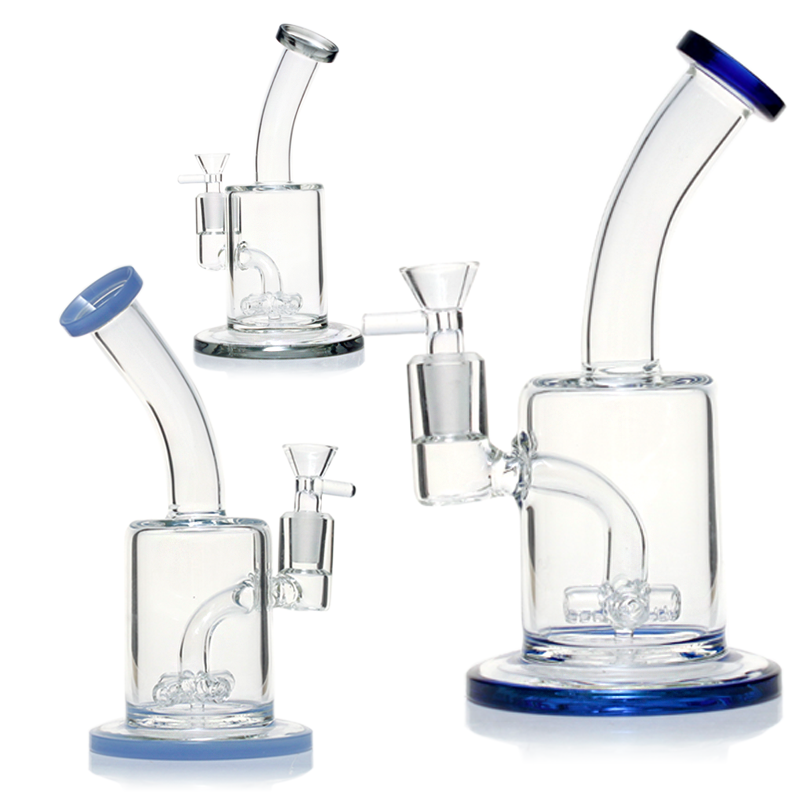 8 inch Slitted Cross Perc Bong - 1 Stop Glass