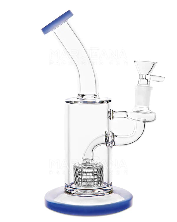 8 Inch Bent Neck Matrix Perc Bong - 1Stop Glass