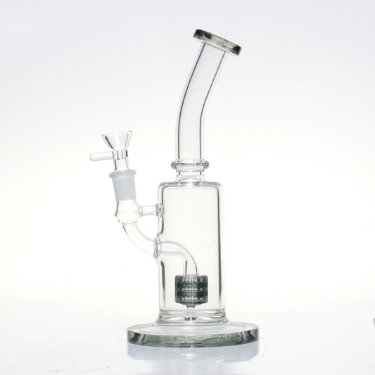 8 Inch Bent Neck Matrix Perc Bong - 1Stop Glass