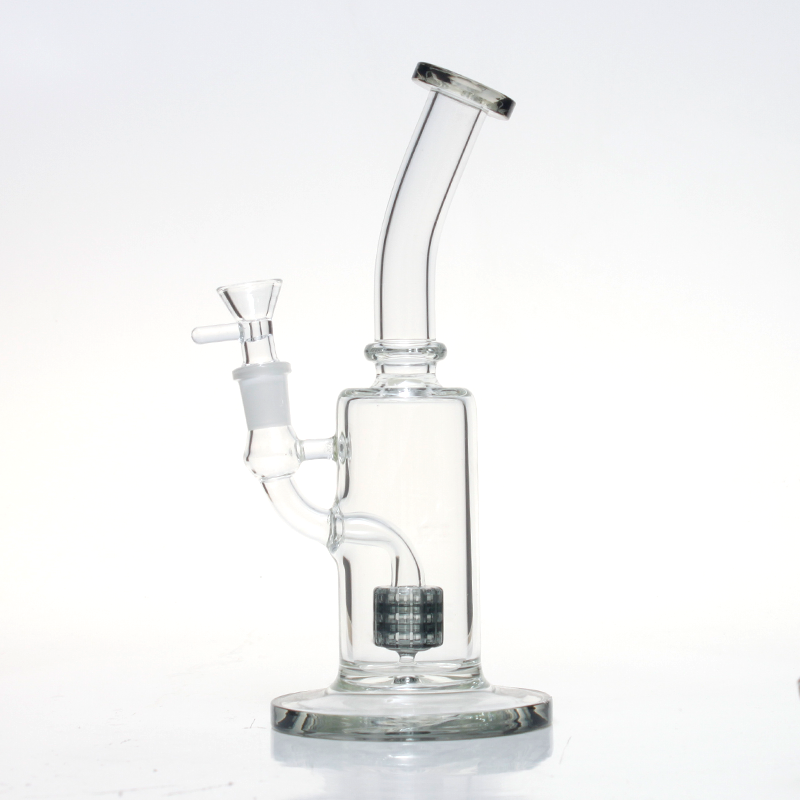 8 Inch Bent Neck Matrix Perc Bong - 1Stop Glass