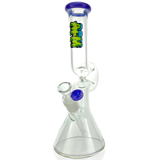 12" AFM Hunchback Colored Lip Glass Beaker Bong