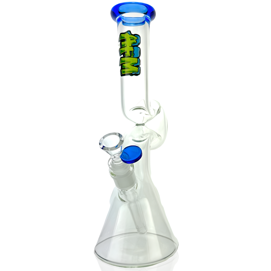 12" AFM Hunchback Colored Lip Glass Beaker Bong