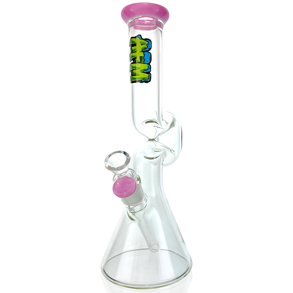 12" AFM Hunchback Colored Lip Glass Beaker Bong