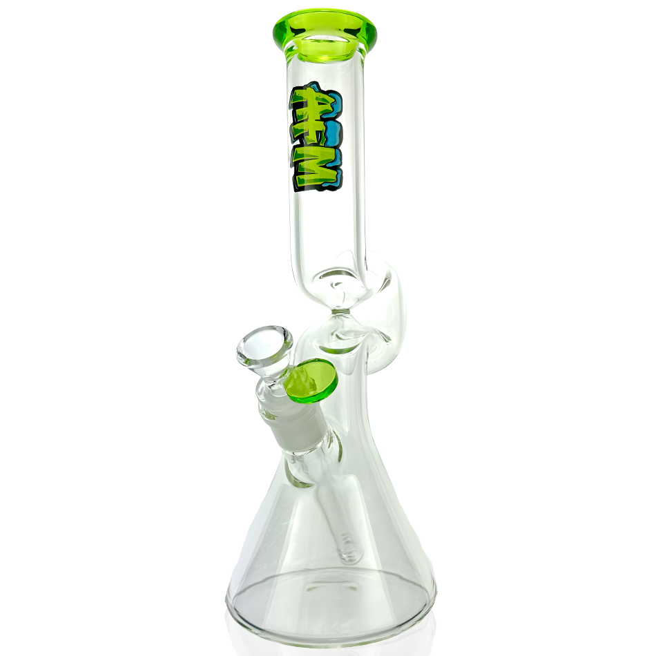 12" AFM Hunchback Colored Lip Glass Beaker Bong