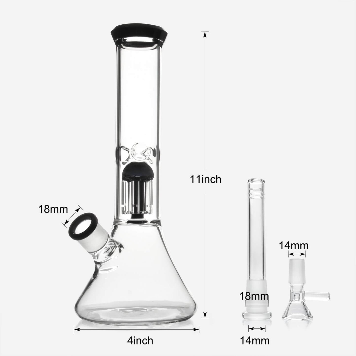 11-inch Glass Beaker Bong with Tree Perc