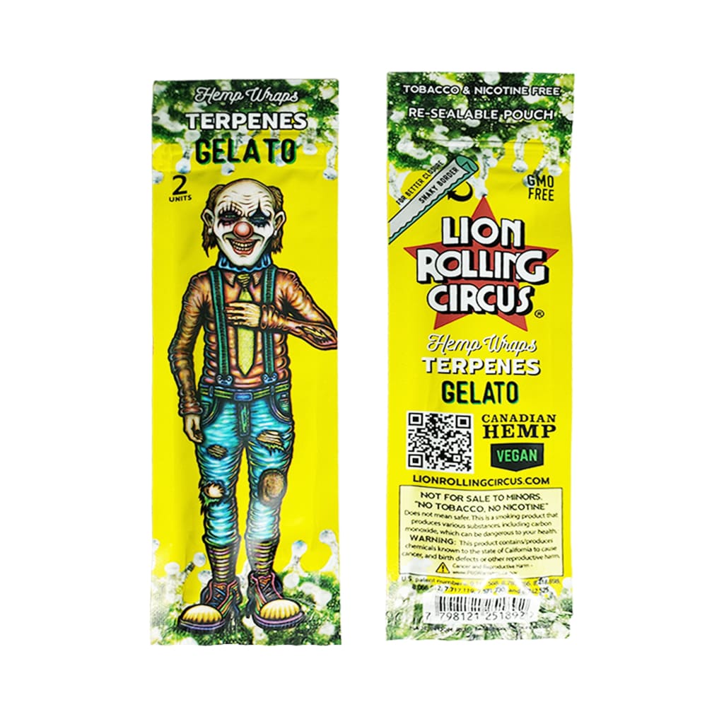 Lion Rolling Circus Terpene Hemp Wraps - Full Box of 25 pouches x2