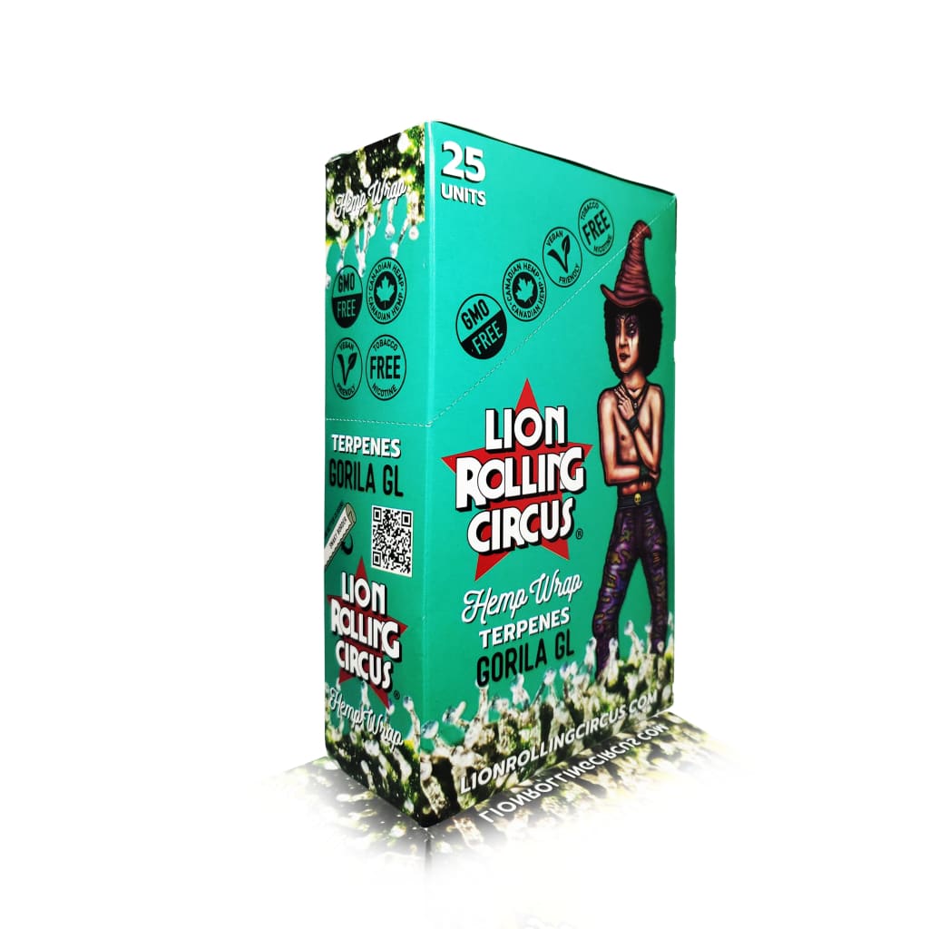 Lion Rolling Circus Terpene Hemp Wraps - Full Box of 25 pouches x2