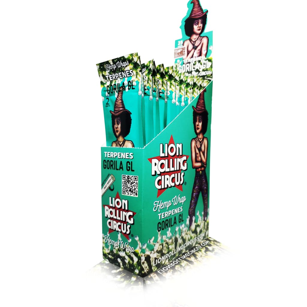 Lion Rolling Circus Terpene Hemp Wraps - Full Box of 25 pouches x2