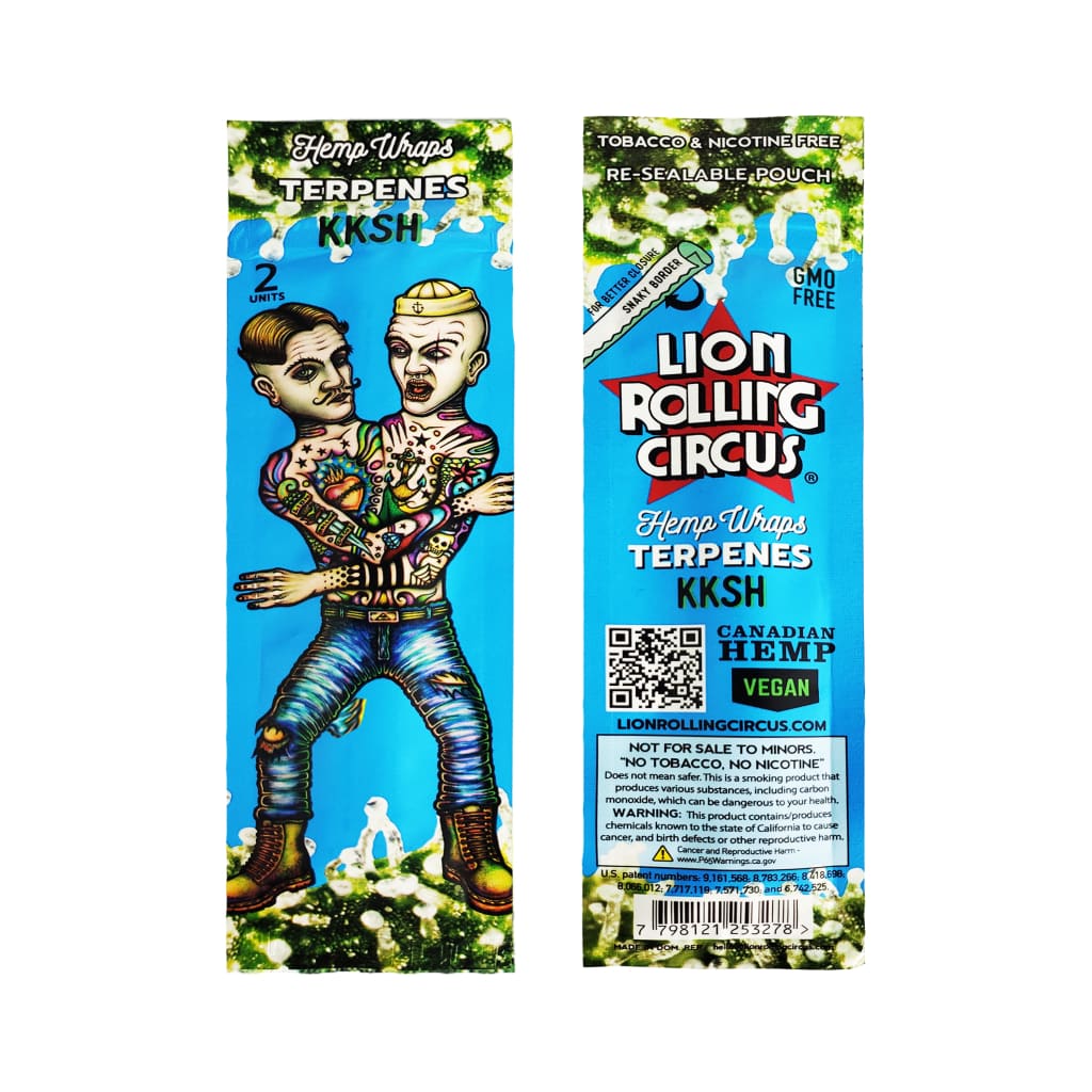 Lion Rolling Circus Terpene Hemp Wraps - Full Box of 25 pouches x2