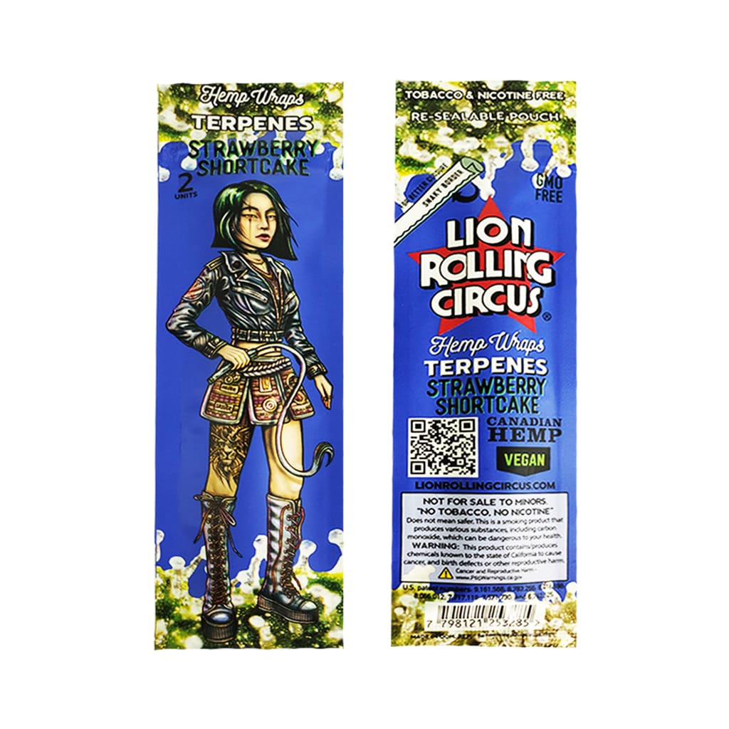 Lion Rolling Circus Terpene Hemp Wraps - Full Box of 25 pouches x2