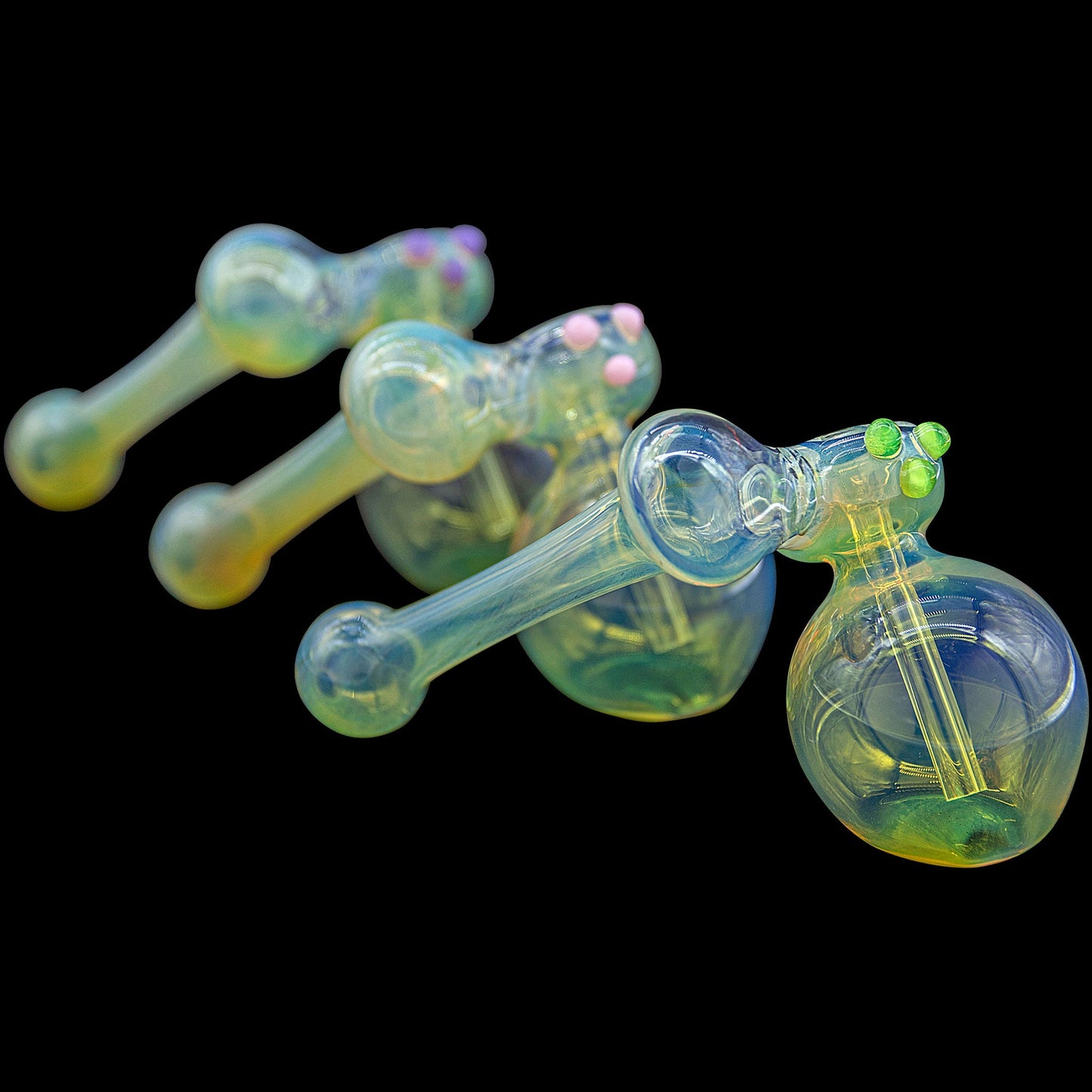 "Silver Sidecar" Fumed Hammer Sidecar Pipe (Various Colors)