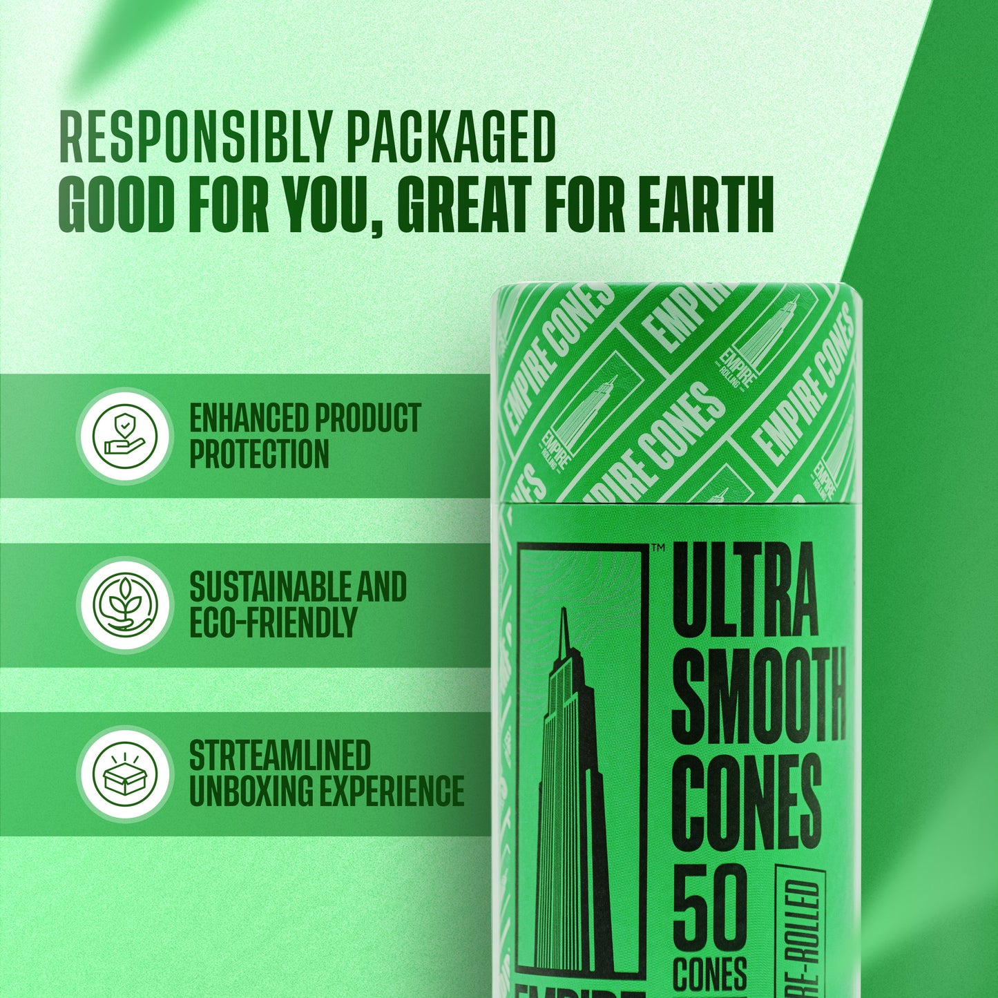 Ultra Smooth Green Cones 50 Count