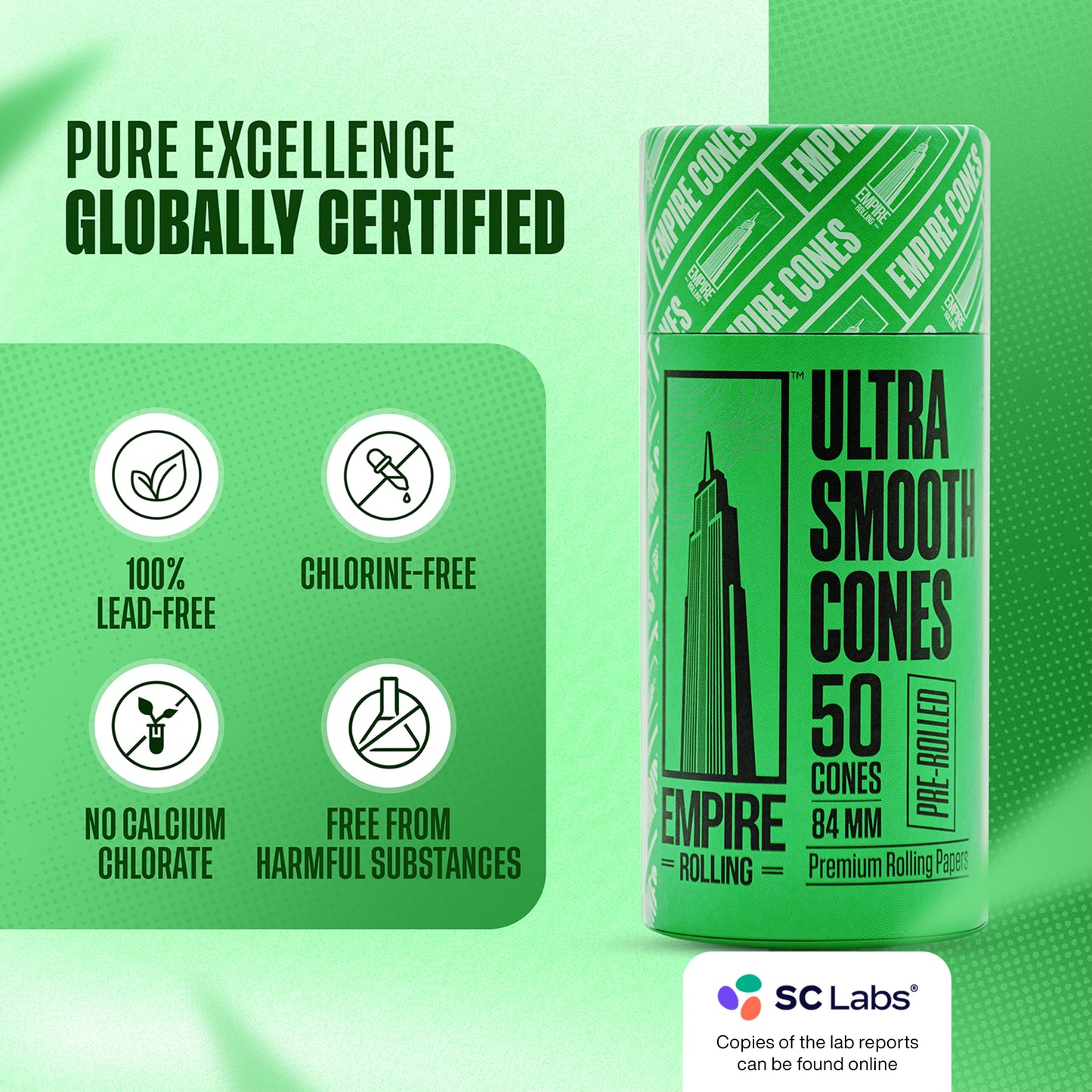 Ultra Smooth Green Cones 50 Count